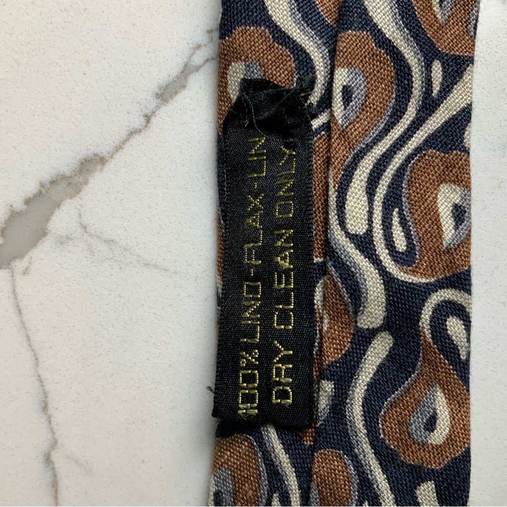 Giorgio Armani Cravatte 100% Linen Paisley Men's Tie. - Picture 7 of 7